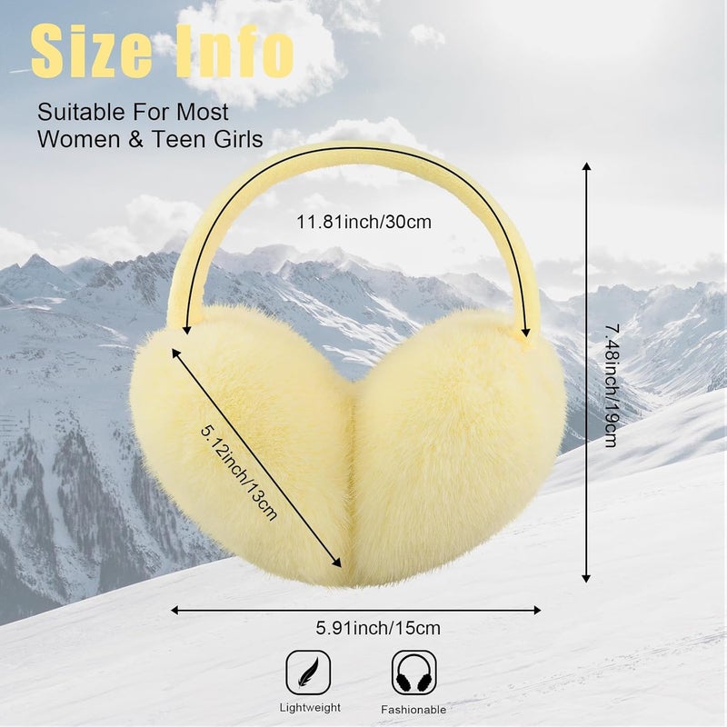 YATANAM Ear Muffs for Women Faux Fur Winter Girls Earmuffs Fluffy Adjustable Ear Warmers Cute Ear Covers - Image 4